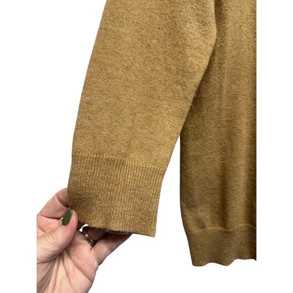 J.Crew Wool Cashmere Camel Sweater Tan Embroidered Animal Pullover Sz S - Picture 2 of 9